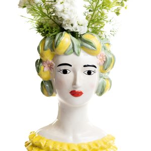 Vaso volto donna con limoni